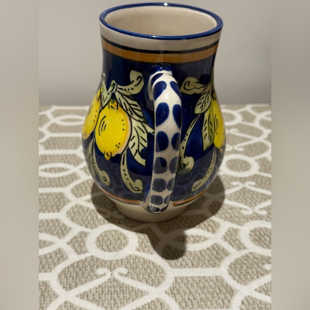 Vintage rare Le Souk Ceramique 'Citronique' large stoneware pitcher from Tunisia - Picture 4 of 7